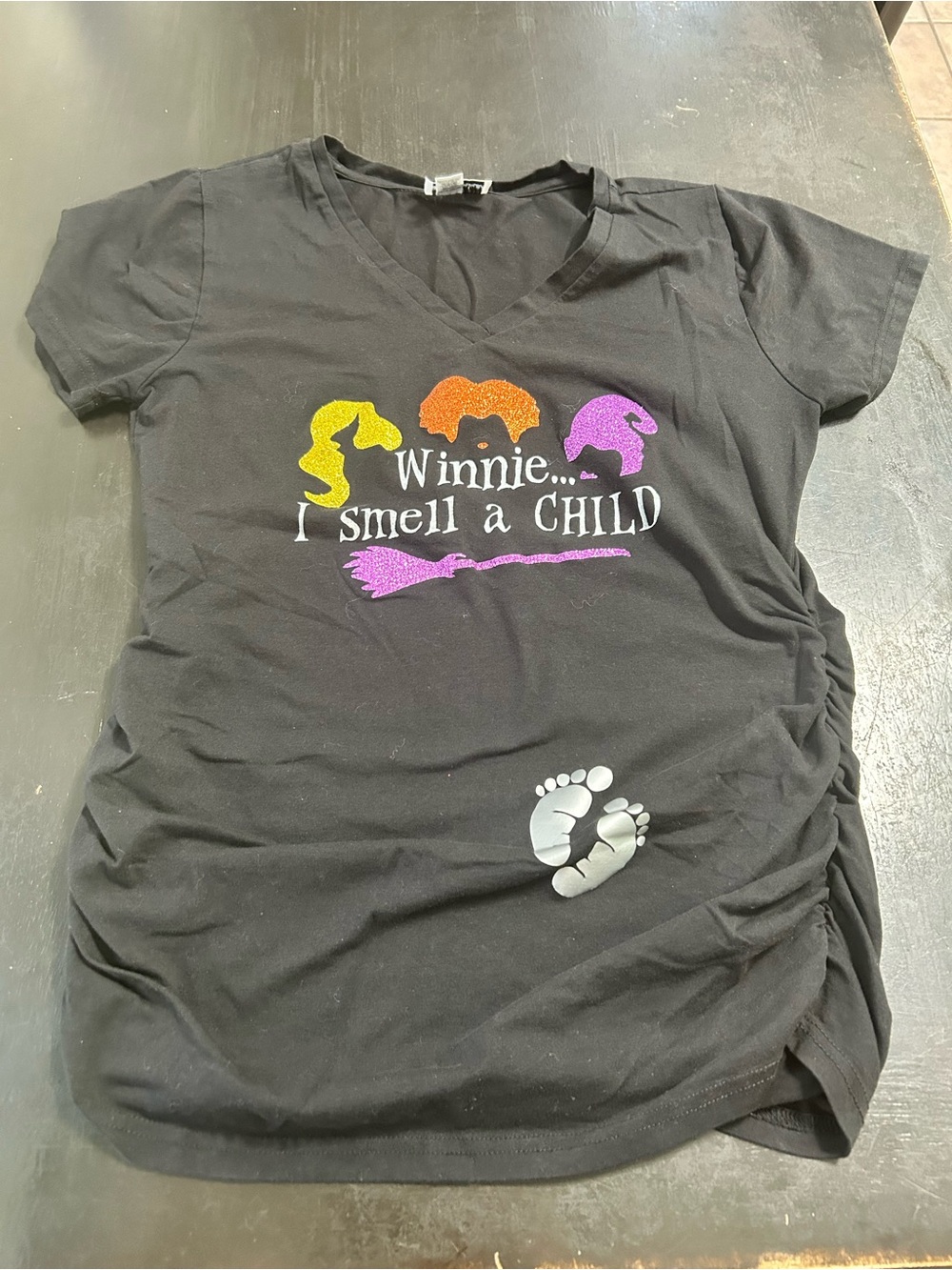 Winnie I Smell a Child Black Graphic Tee